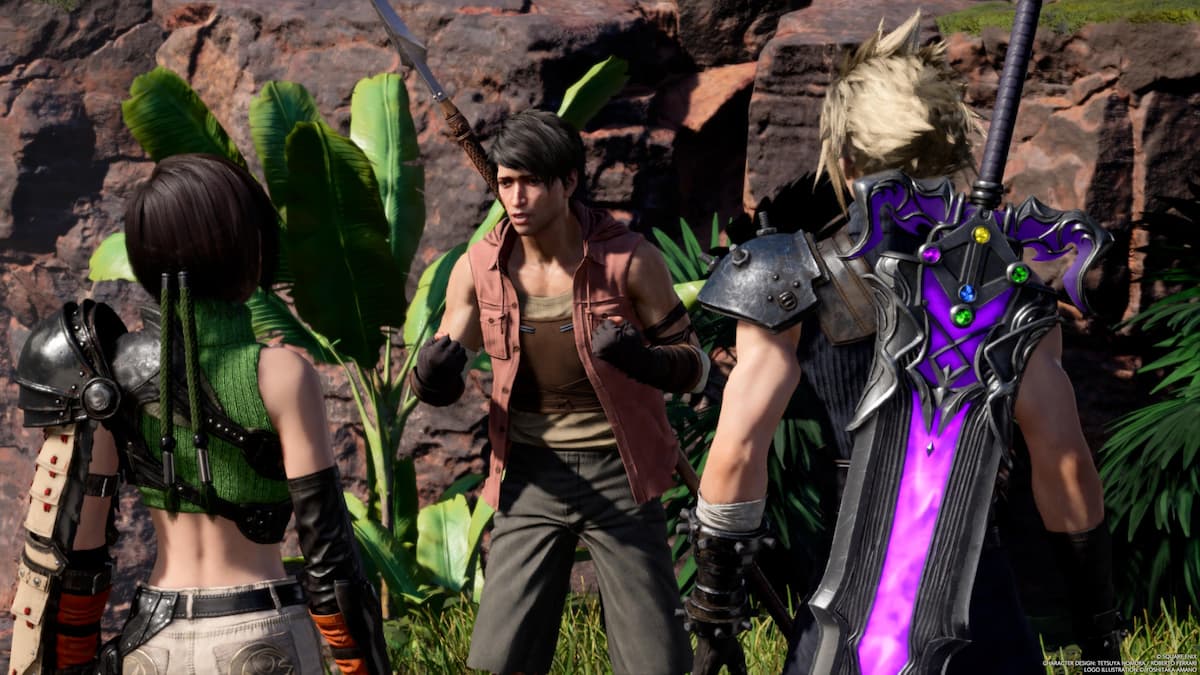 Cloud and Yuffie are talking to Sotetsu