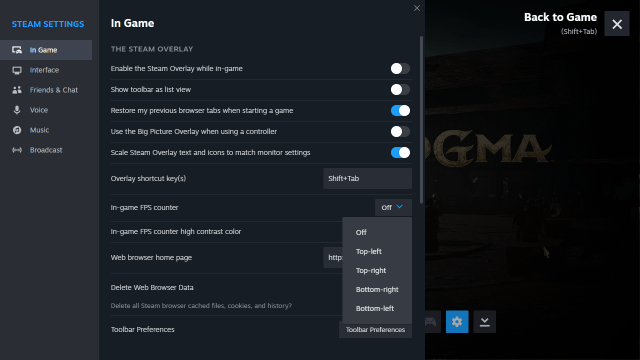 FPS settings in Dragon's Dogma 2