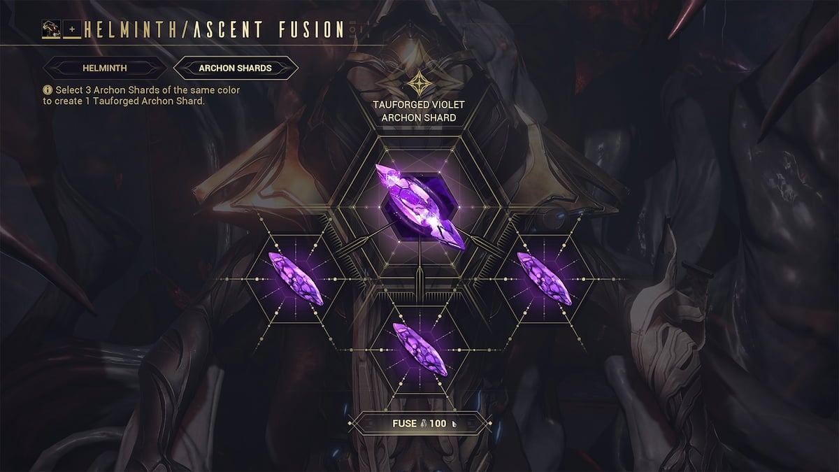 Ascent Fusion menu fusing Archon Shards