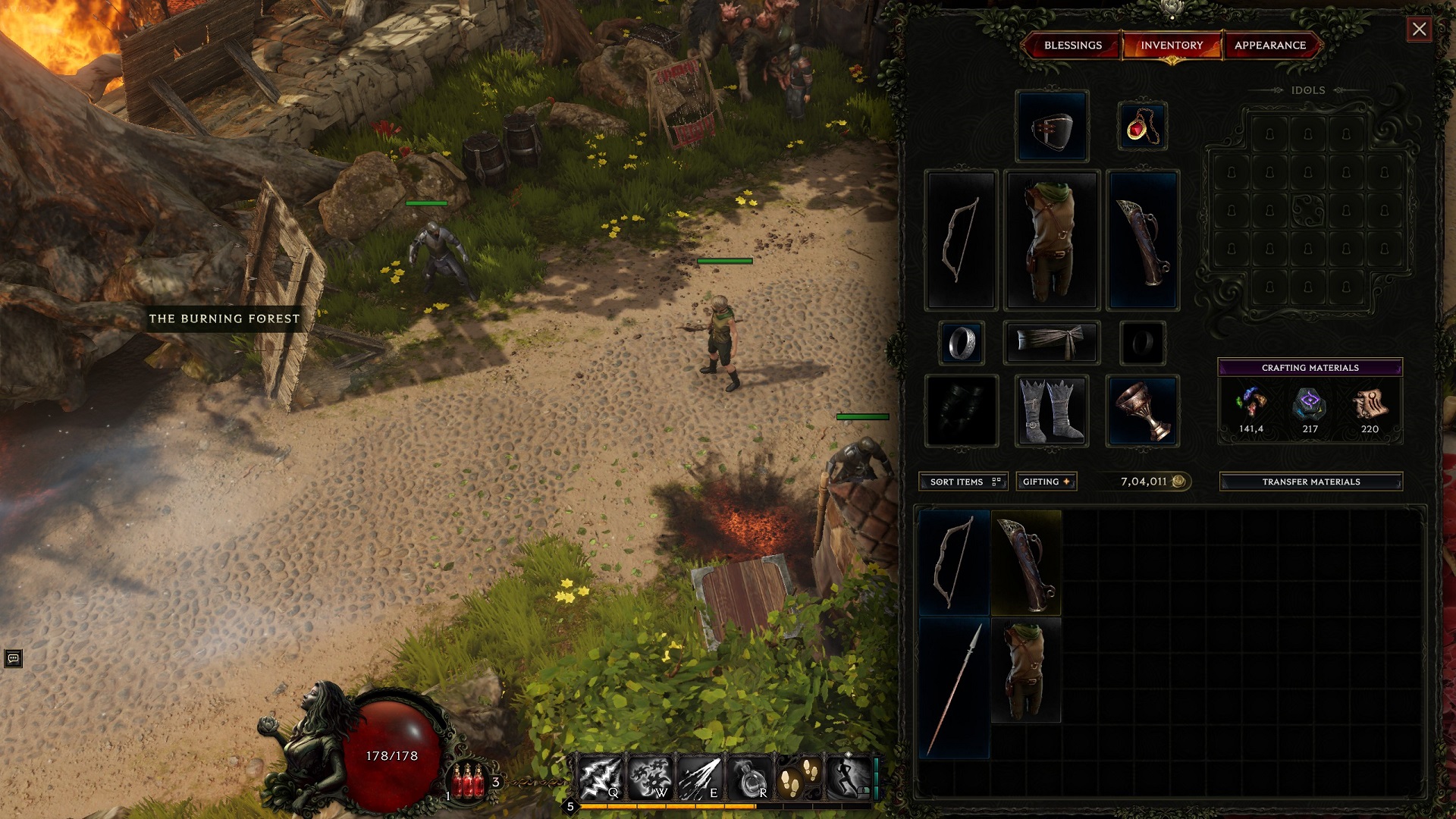 An image showing the Rogue's inventory in Last Epoch.
