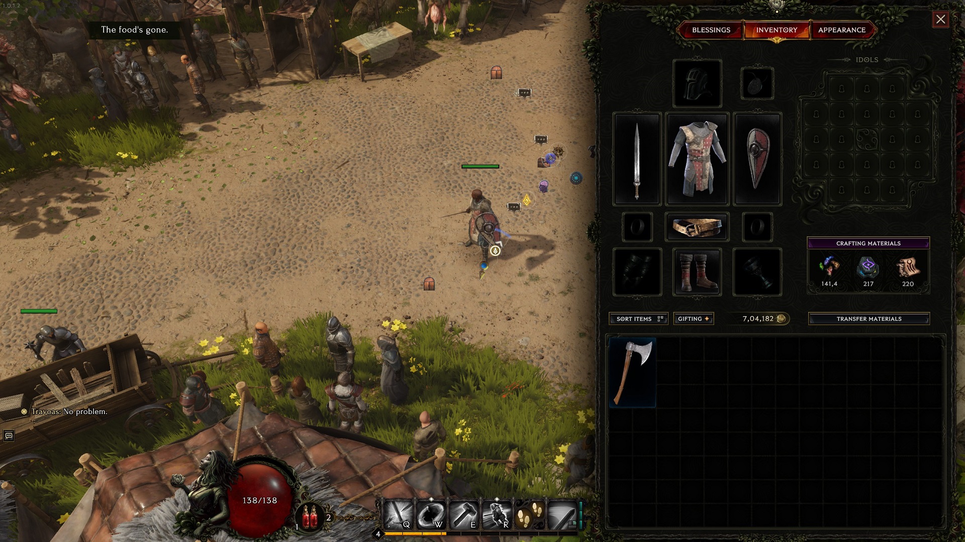 An image of the Sentinel's inventory in Last Epoch.