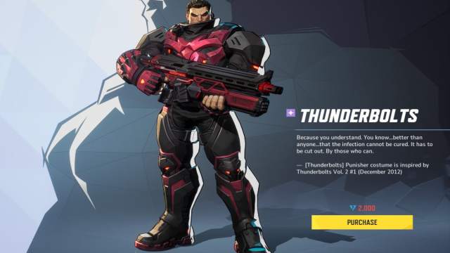 The Punisher's Thunderbolts skin in Marvel Rivals.