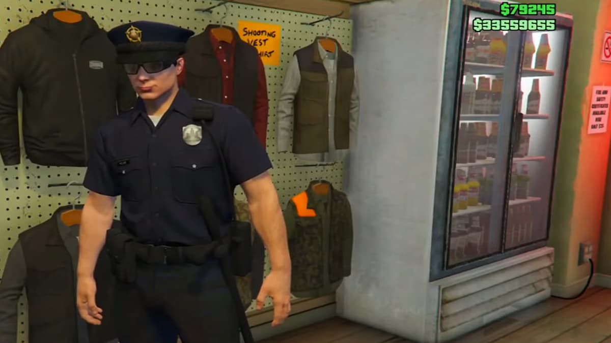 Caucasian Police officer in GTA Online.