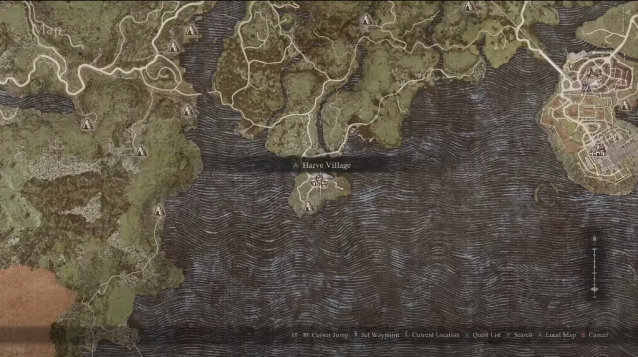 An image showing Harve on the map in Dragon's Dogma 2.