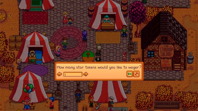 Stardew Valley betting on the spinning wheel