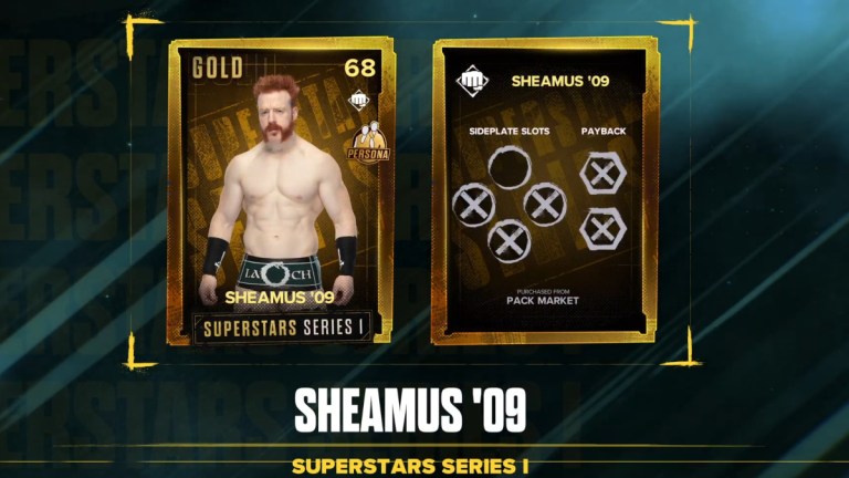 The Sheamus '09 Persona card in WWE 2K24 being unlocked.