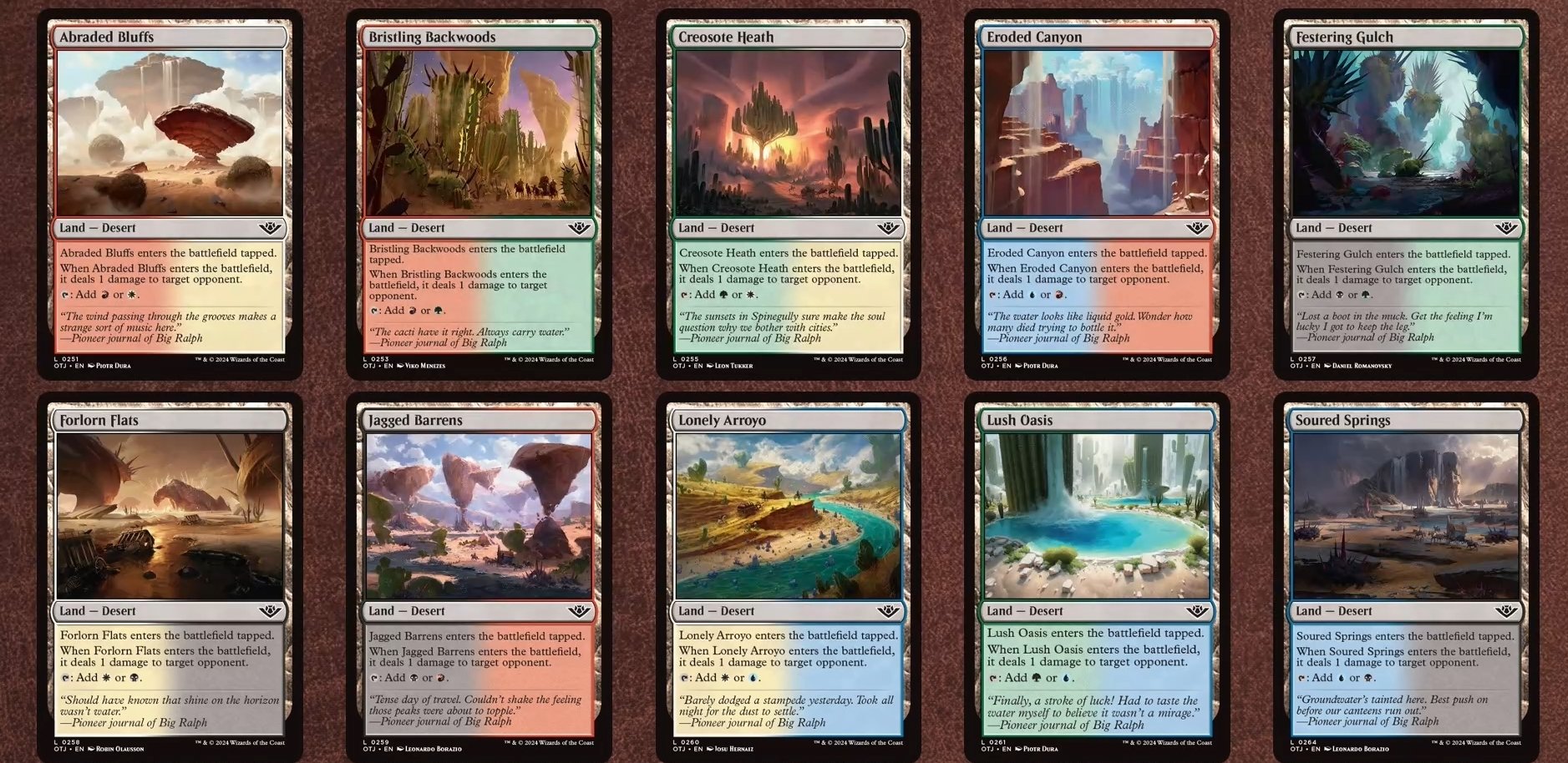 All MTG desert dual-color lands in OTJ