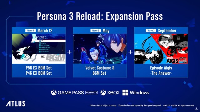 Persona 3 Reload all DLC content in the expansion pass
