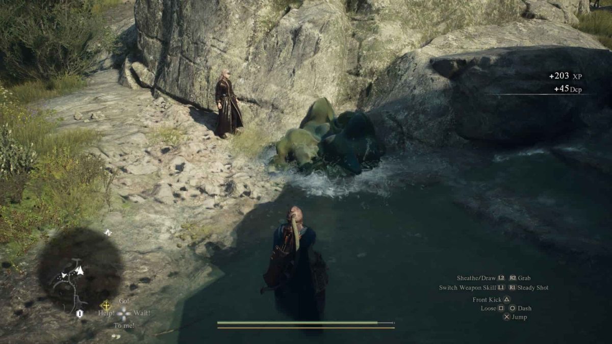 fighting a slime in dragon's dogma 2