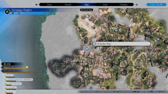 Gongaga Chocobo Stop location 6 in ff7 rebirth