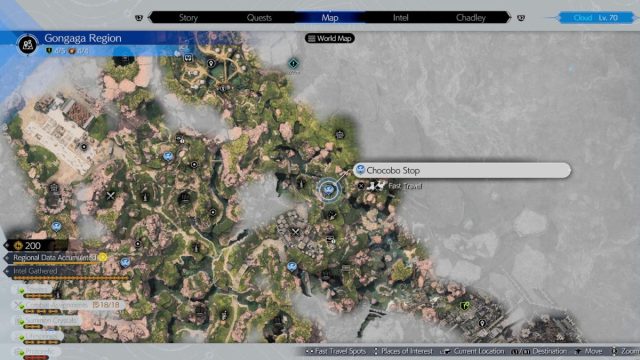 Gongaga Chocobo Stop location 8 in ff7 rebirth