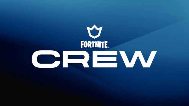 Fortnite Crew logo on the blue background