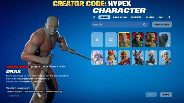 Fortnite Drax skin