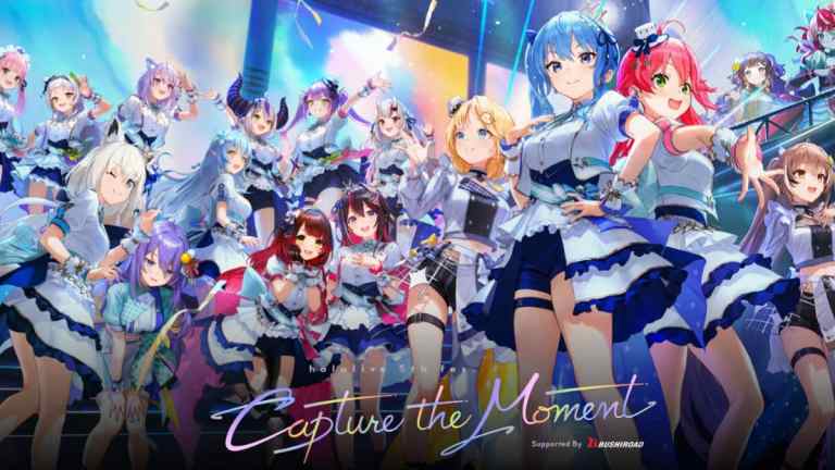 Hololive's 5th fes. Capture the Moment vtubers on stage.