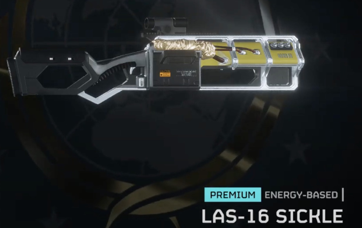 The Las-16 Sickle in Helldivers 2
