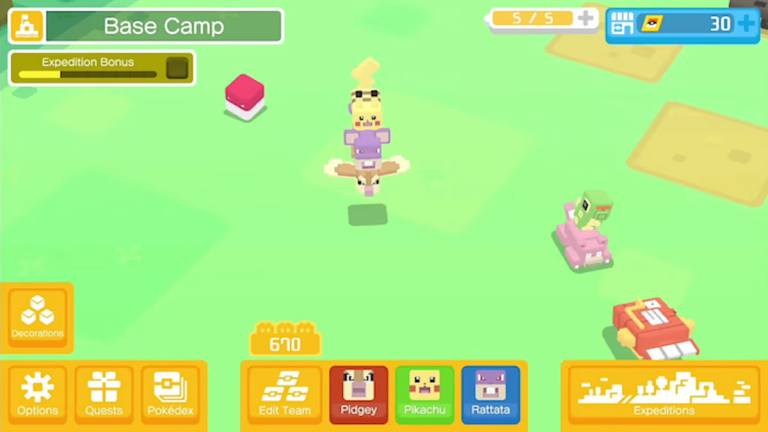 The basecamp in Pokémon Quest.