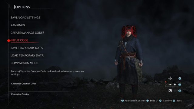 character creation code feature in rise off the ronin