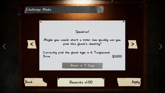 The description for the Speedrun! challenge in Phasmophobia.