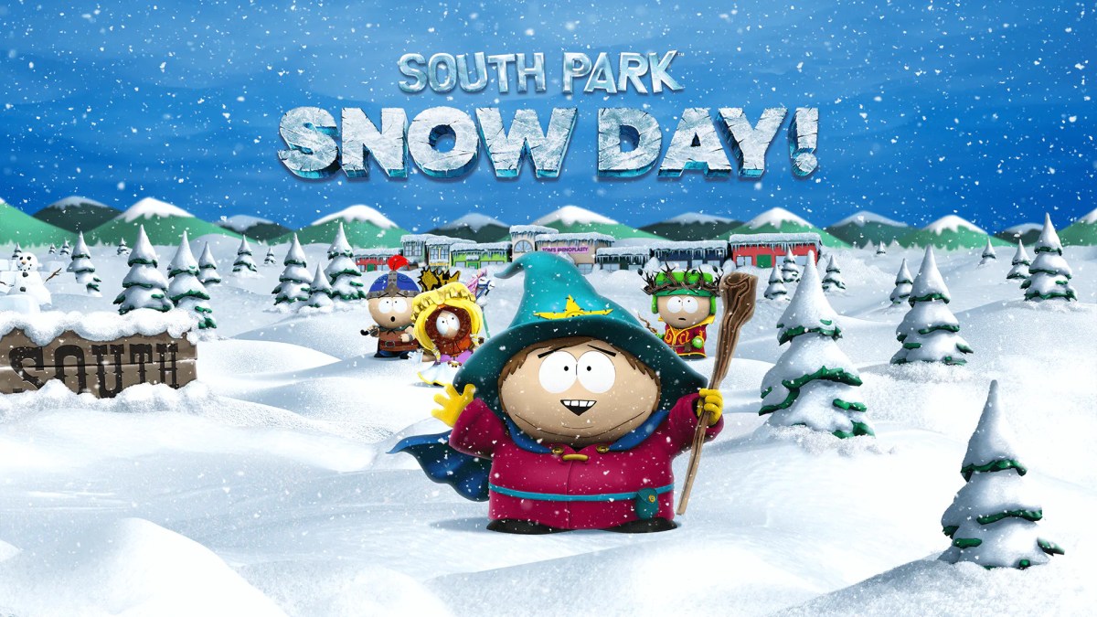 A promotional image of Stan, Kyle, Cartman and Kenny from South Park: Snow Day