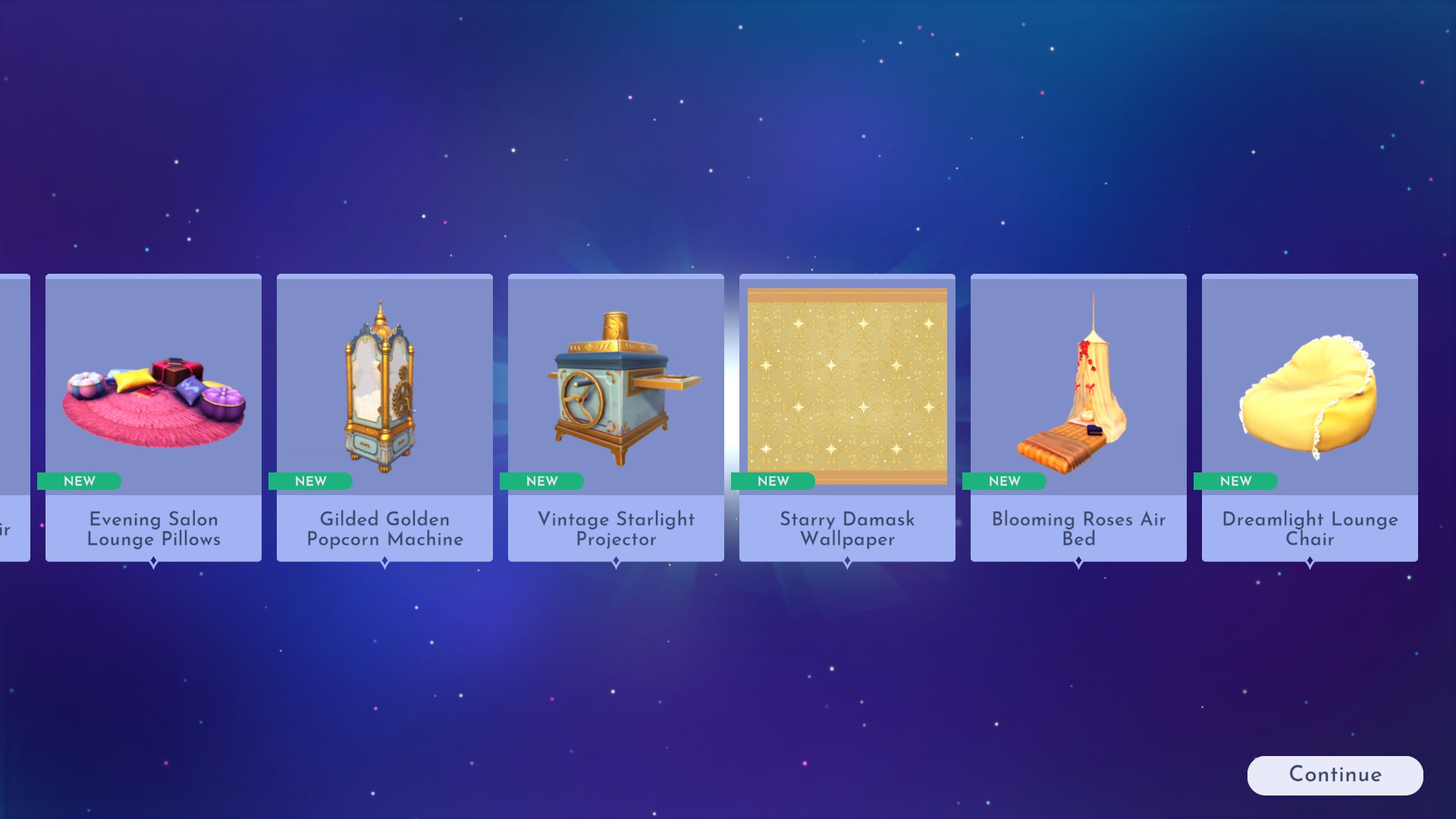 Some of the items in the Starlight House Bundle in Disney Dreamlight Valley.
