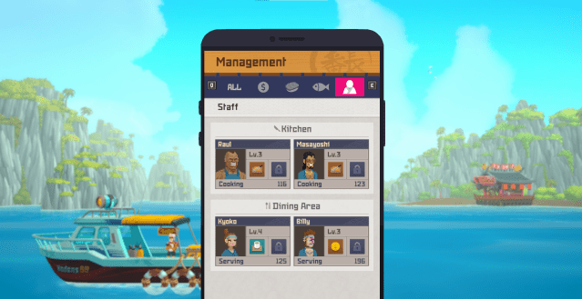 Screenshot of the Management app in Dave The Diver