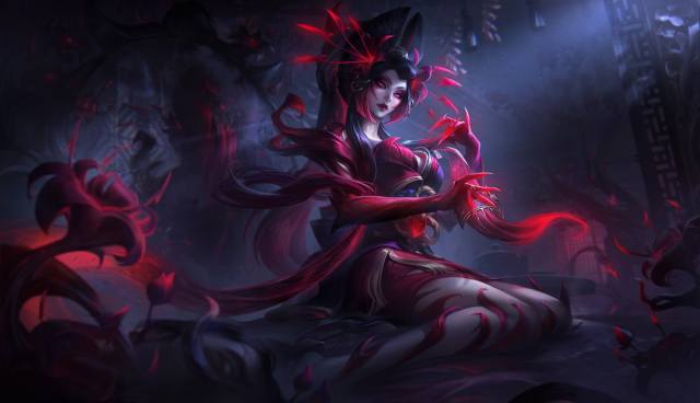 Blood Moon Zyra splash art LoL