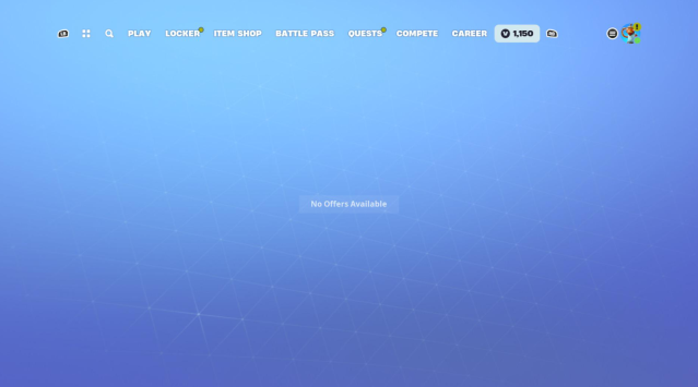 Fortnite "No offers available" error