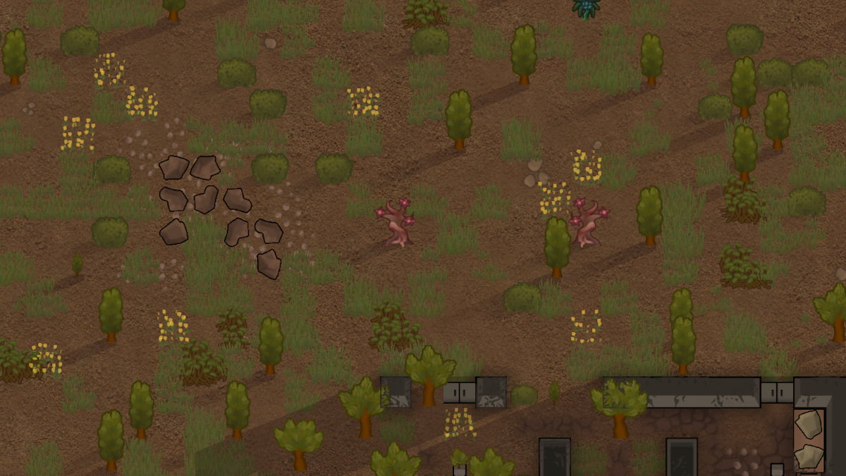 Harbinger Tree saplings in Rimworld