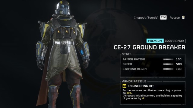The CE-27 Ground Breaker Armor in Helldivers 2.