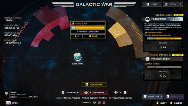 Terminids control east galaxy in Helldivers 2