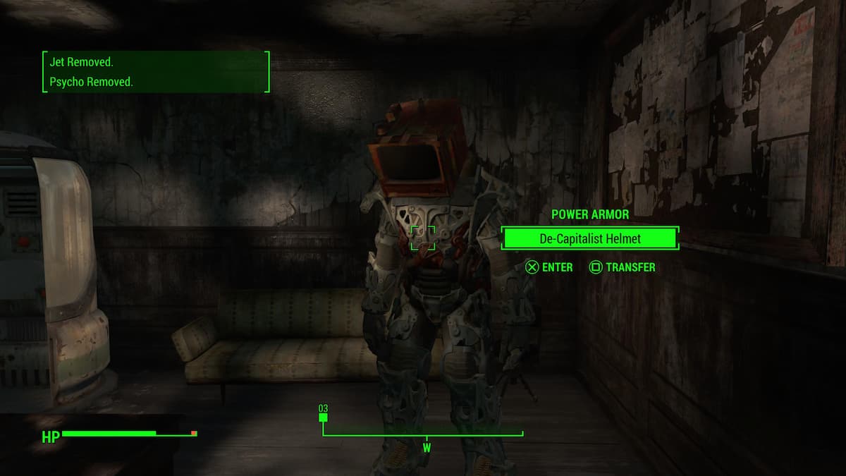 An in game image of Power Armor from Fallout 4