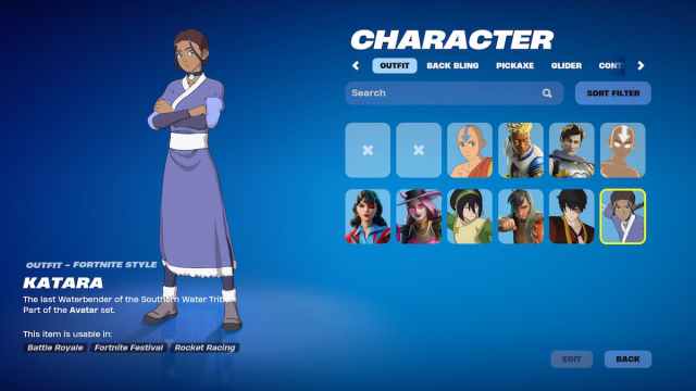 Katara in Fortnite.