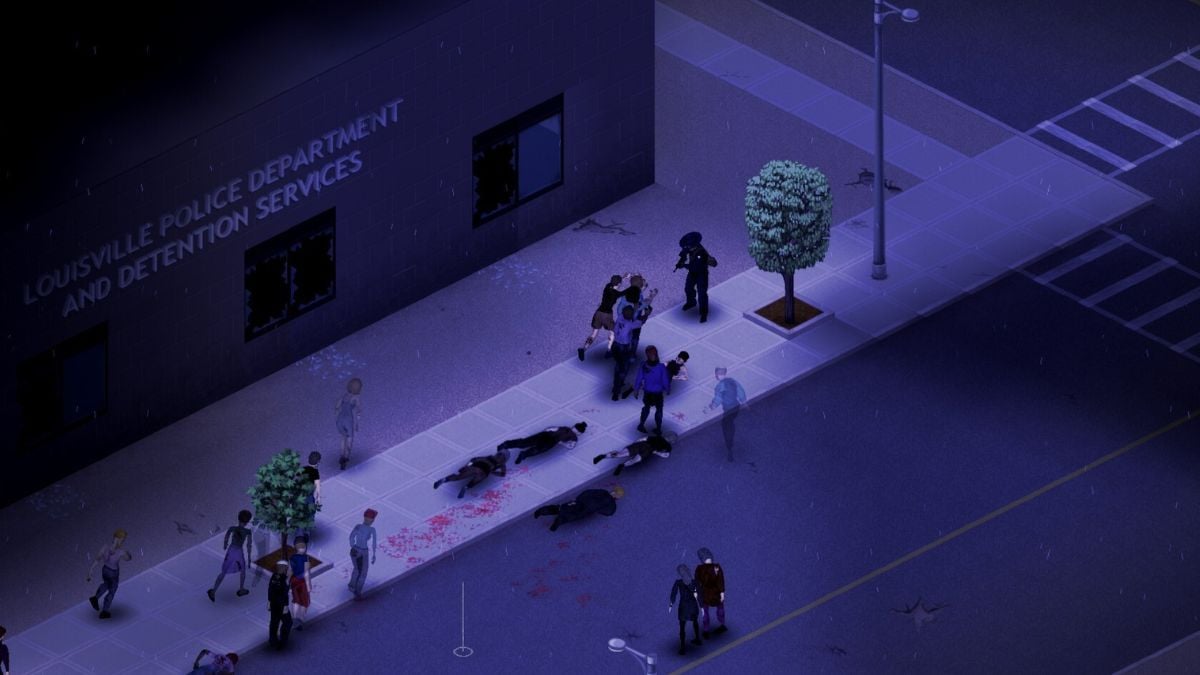 An image of zombies in Project Zomboid