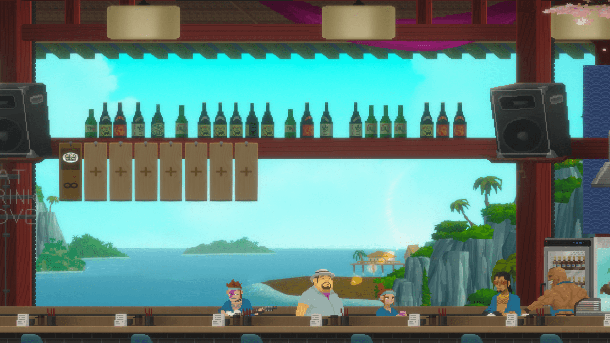Sushi Restaurant in Dave The Diver where beer is served