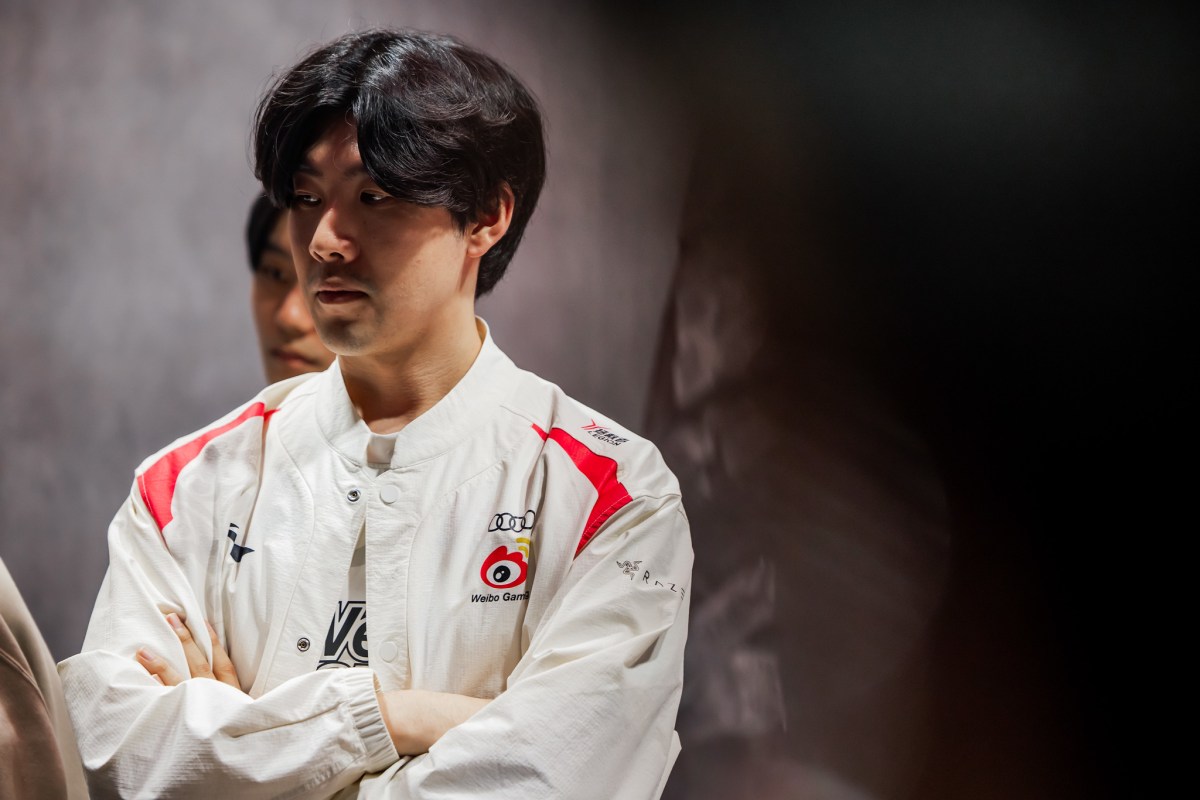 Kang "TheShy" Seung-lok of Weibo Gaming backstage at League of Legends World Championship 2023 Finals