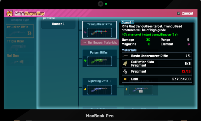Tranquilizer Rifle in Dave the Diver