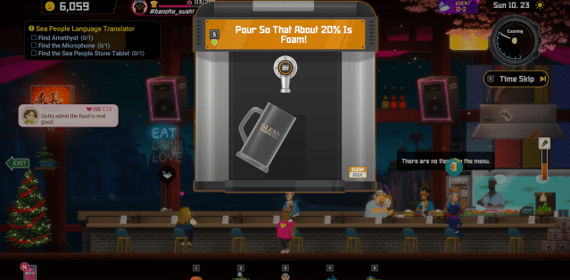 Beer minigame in Dave The Diver