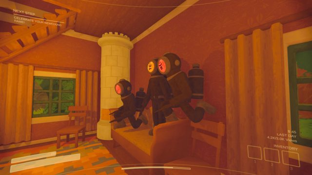 Players sitting on a couch together during a Content Warning run.