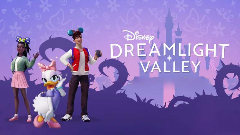 The key art for the Thrills & Frills Disney Dreamlight Valley update with two characters next to Daisy.