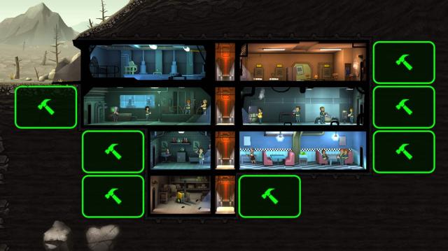 Fallout Shelter build menu.