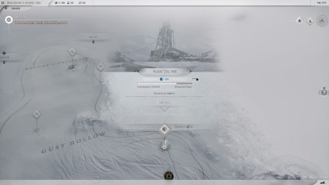 Meagre Coal Mine location on the Frostpunk 2 map