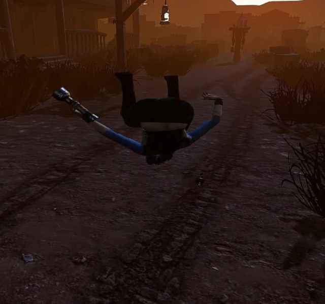 Survivor doing a backflip in Dead by Daylight