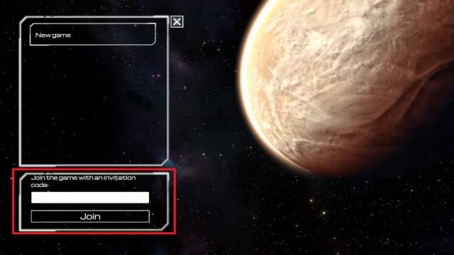 The join with an invitation code option in The Planet Crafter.
