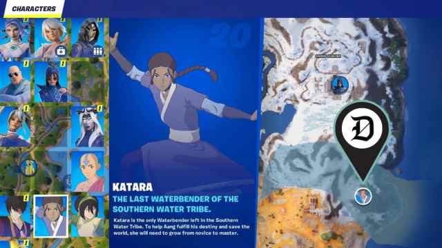 Katara's location in Fortnite.