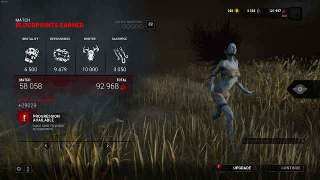 Endgame screen in Dead by Daylight.