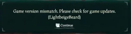 The LightBeigeBeard error in Sea of Thieves.