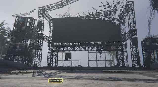 A weapon crate next to an outdoor concert stage in Once Human.