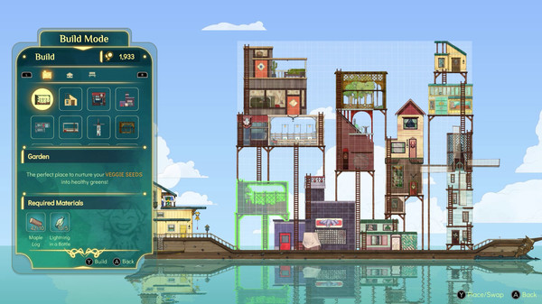 An image of the building management screen in Spiritfarer