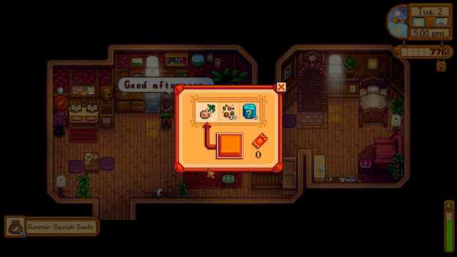 The Prize Machine button in Stardew Valley.