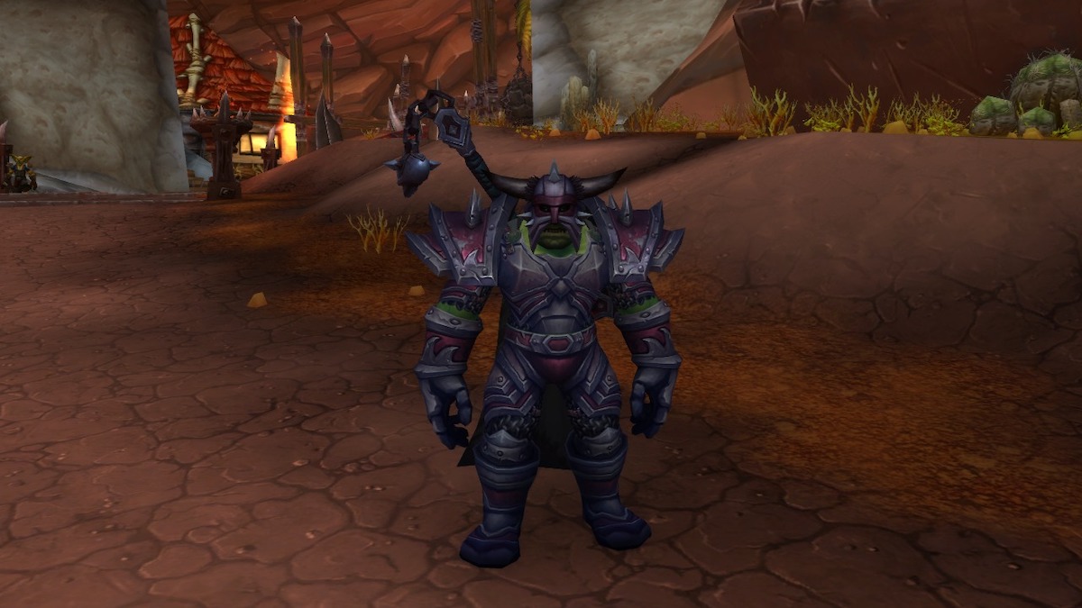 Image of an Orc in WoW wearing plate armor.